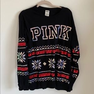 PINK holographic sequenced Holiday top